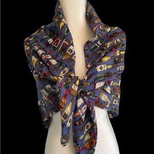 Extra Large Designer Silk “Wine Bottle” Scarf